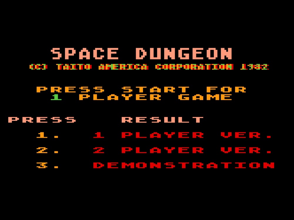 Title Screen of Space Dungeon for Atari 5200